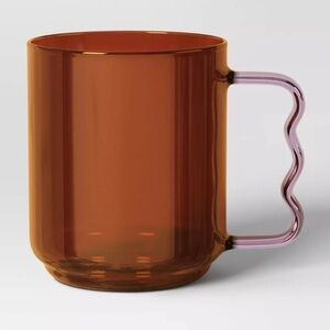 ROOM ESSENTIALS NWT orange/pink glass mug -15oz